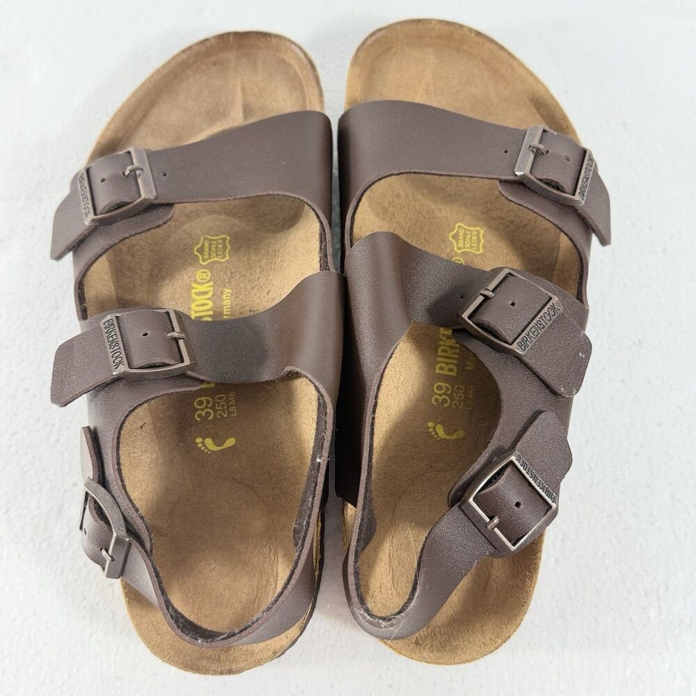 Birkenstock Milano Brown Oiled Leather Sandals Mens 6 Womens 8 L8 M6 Size 39 Reg